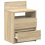 sengeborde 2 stk. med 2 skuffer 40x33x60 cm sonoma-eg