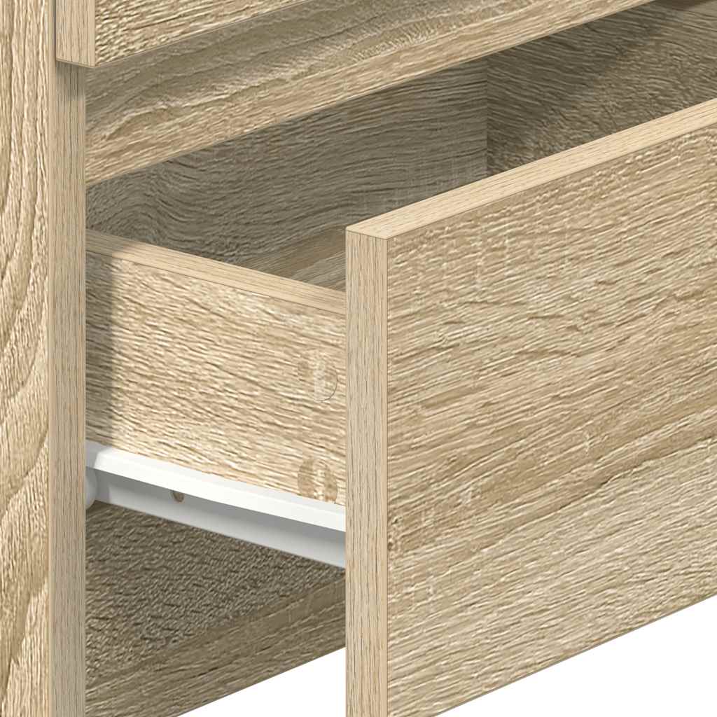 sengeborde 2 stk. med 2 skuffer 40x33x60 cm sonoma-eg