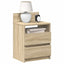 sengeborde 2 stk. med 2 skuffer 40x33x60 cm sonoma-eg