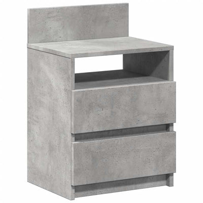 sengebord med 2 skuffer 40x33x60 cm betongrå