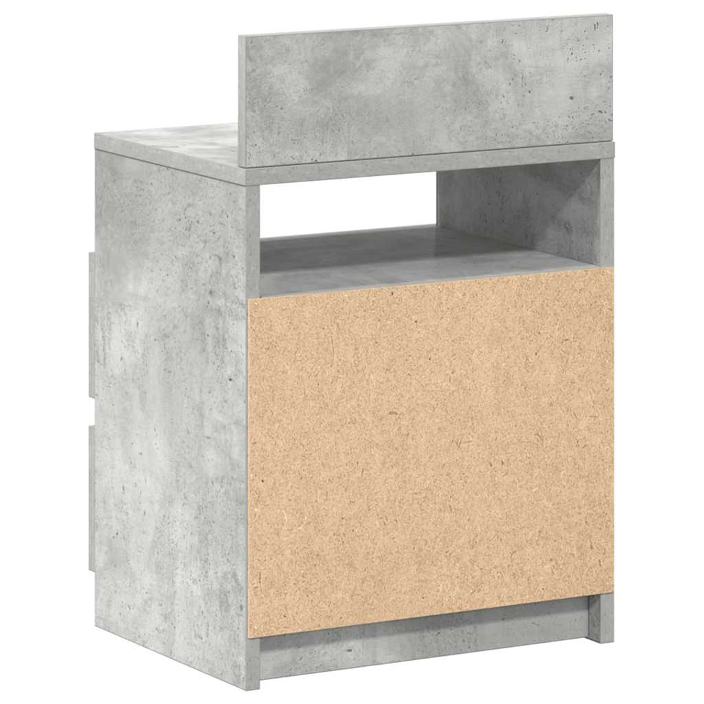 sengebord med 2 skuffer 40x33x60 cm betongrå