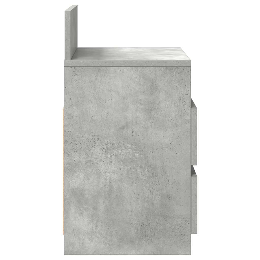 sengeborde 2 stk. med 2 skuffer 40x33x60 cm betongrå