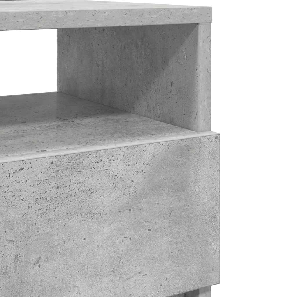 sengeborde 2 stk. med 2 skuffer 40x33x60 cm betongrå