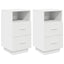 sengeborde 2 stk. med 2 skuffer 36x36x68 cm hvid