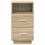 sengebord med 2 skuffer 36x36x68 cm sonoma-eg