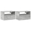 væghængte sengeborde 2 stk. 45x26x28,5 cm betongrå
