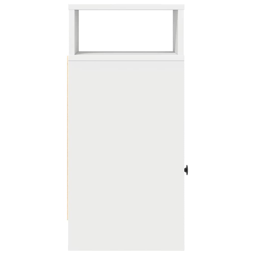 sengebord med skuffe 25x31x66 cm hvid
