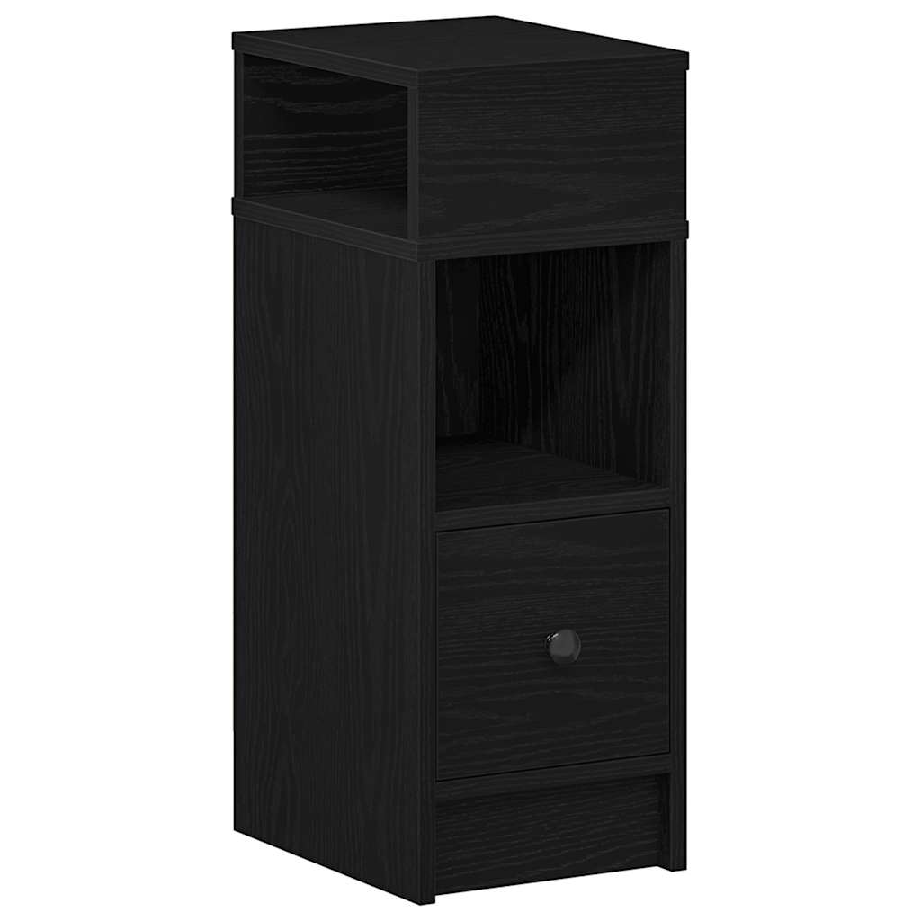sengebord med skuffe 25x31x66 cm sort