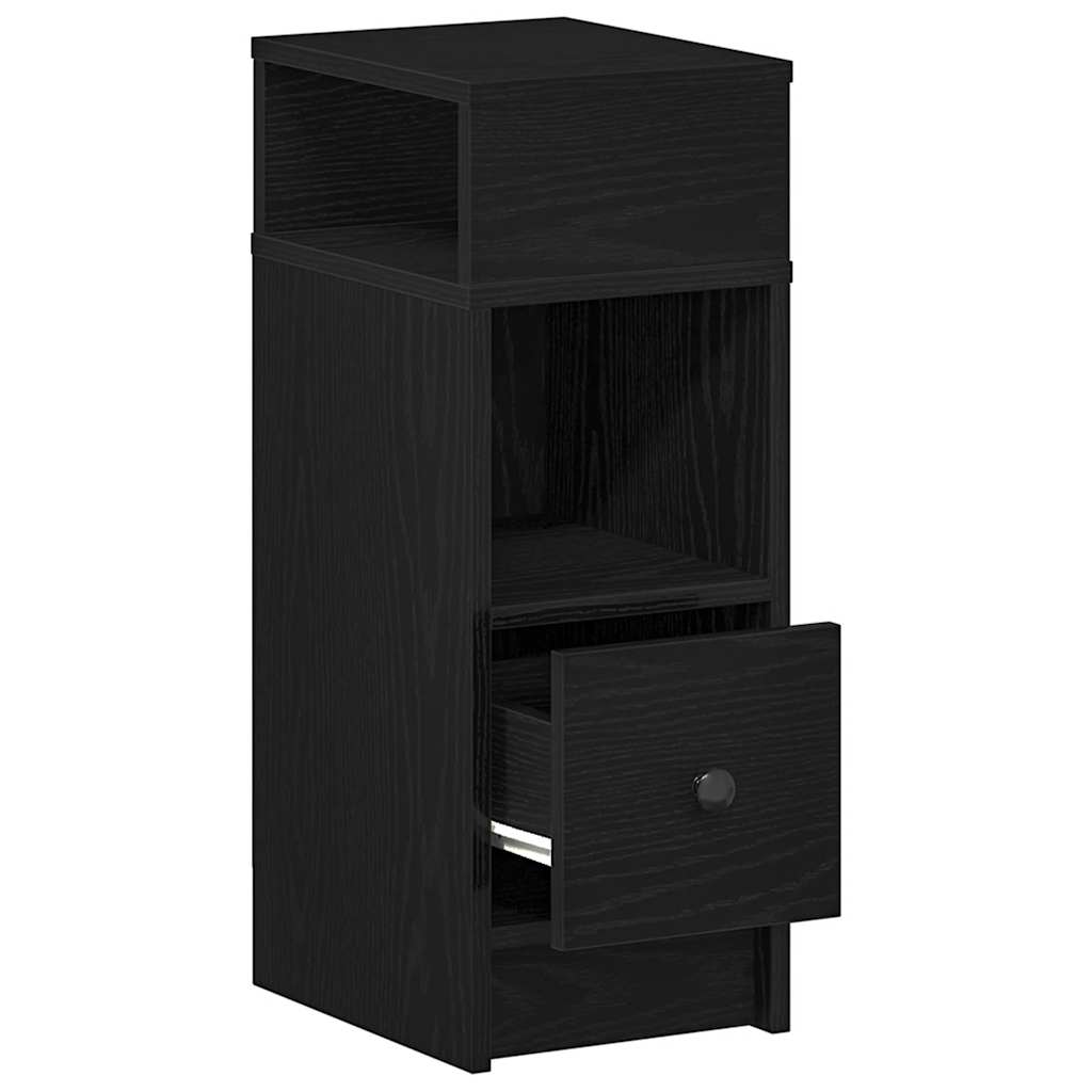 sengebord med skuffe 25x31x66 cm sort