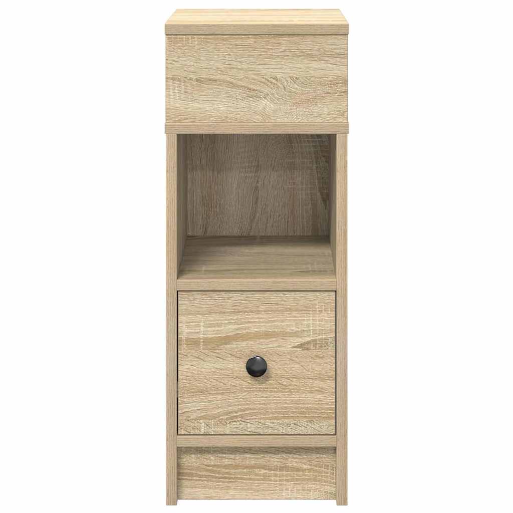 sengebord med skuffe 25x31x66 cm sonoma-eg