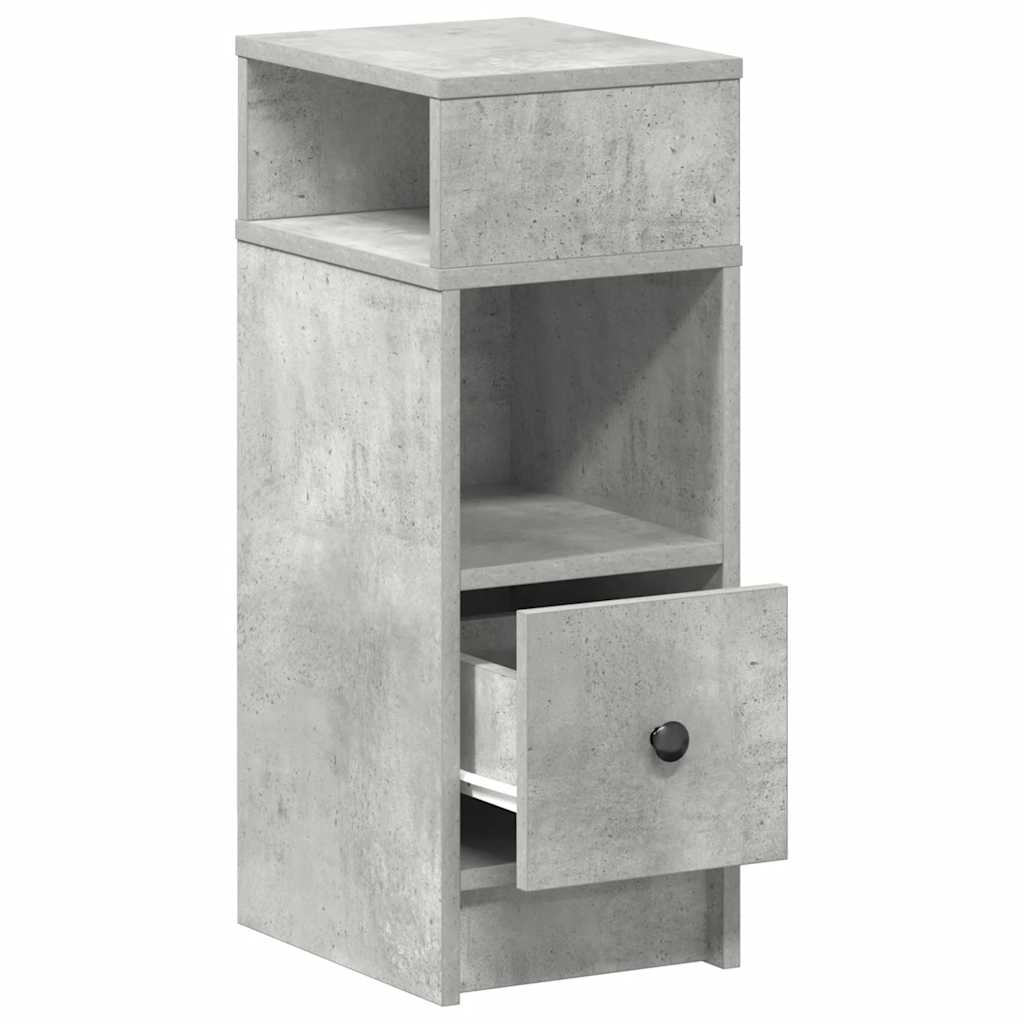 sengebord med skuffe 25x31x66 cm betongrå