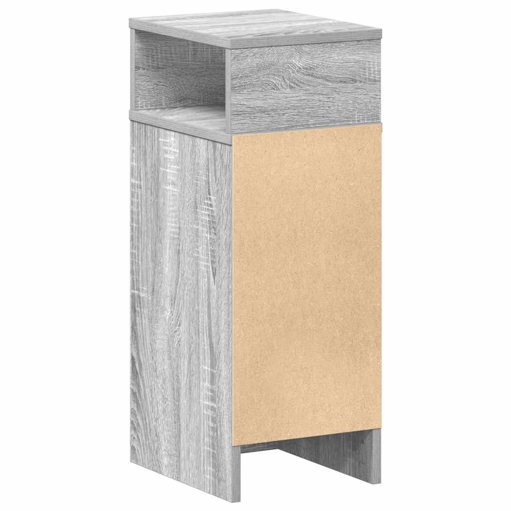sengebord med skuffe 25x31x66 cm grå sonoma-eg