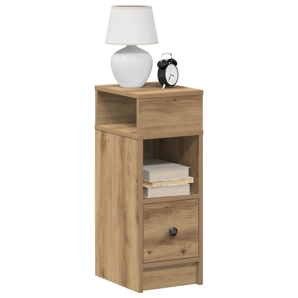 sengebord med skuffe 25x31x66 cm kunsteg
