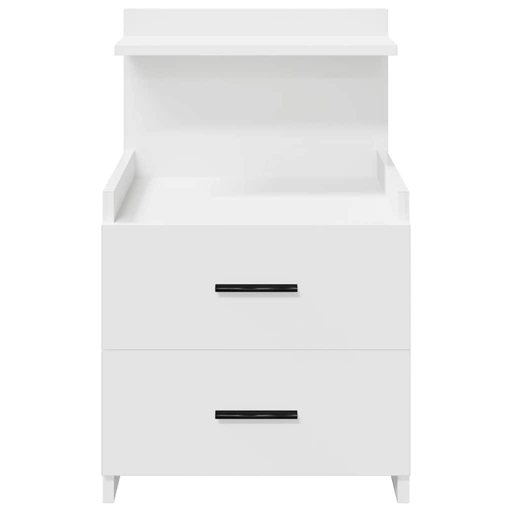 sengeborde 2 stk. med 2 skuffer hvide 40x36,5x62 cm