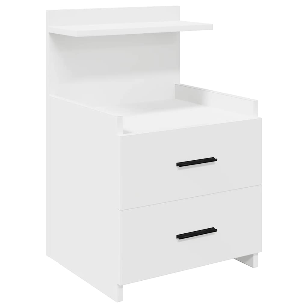 sengeborde 2 stk. med 2 skuffer hvide 40x36,5x62 cm