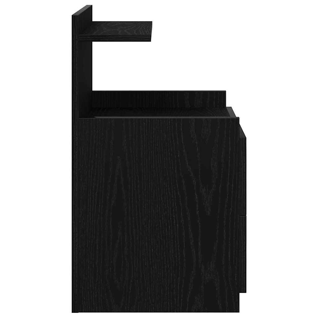 sengebord med 2 skuffer sort 40x36,5x62 cm