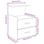 sengebord med 2 skuffer sort 40x36,5x62 cm