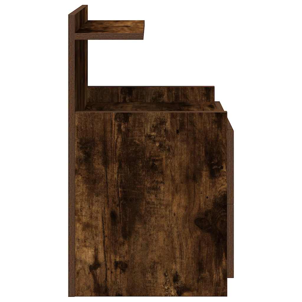 sengeborde 2 stk. med 2 skuffer røget eg 40x36,5x62 cm