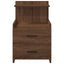 sengeborde 2 stk. med 2 skuffer brun eg 40x36,5x62 cm