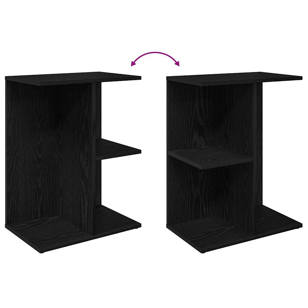 sengebord 46,5x29x61 cm konstrueret træ sort-eg