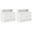 sengeborde med skuffe 2 stk. 51x31x47 cm hvid