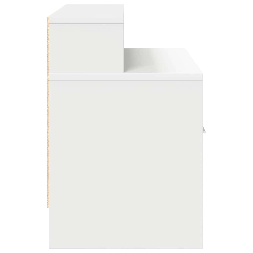 sengeborde med skuffe 2 stk. 51x31x47 cm hvid