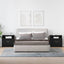 sengeborde med skuffe 2 stk. 51x31x47 cm sort-eg