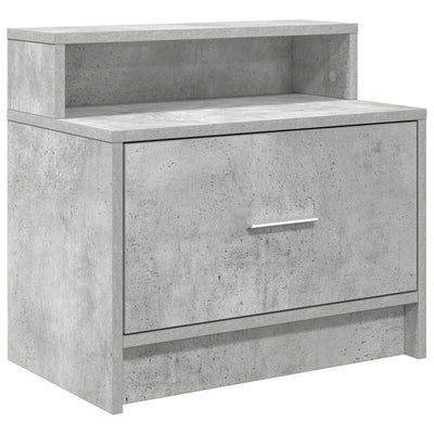 sengebord med skuffe 51x31x47 cm betongrå