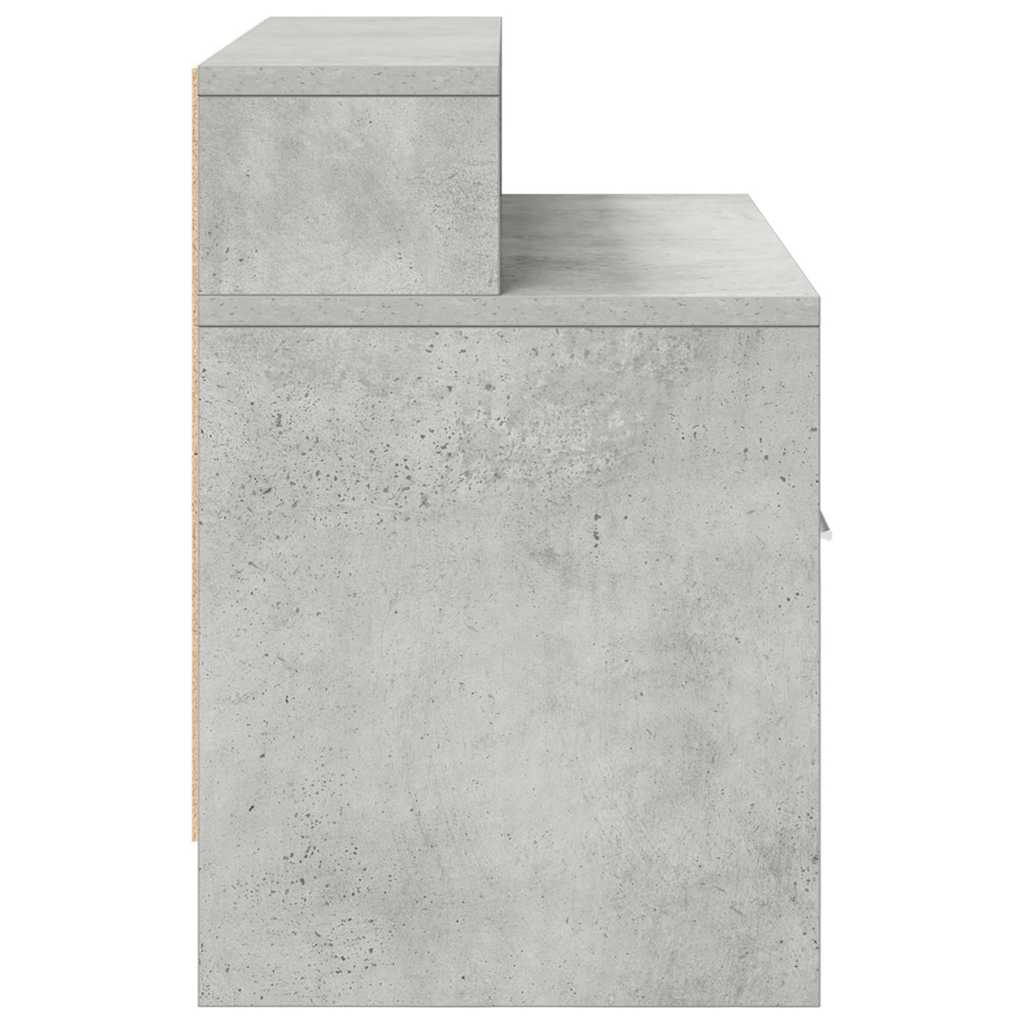 sengebord med skuffe 51x31x47 cm betongrå