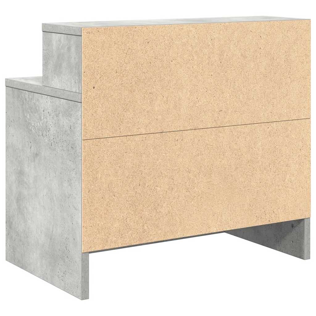 sengebord med skuffe 51x31x47 cm betongrå