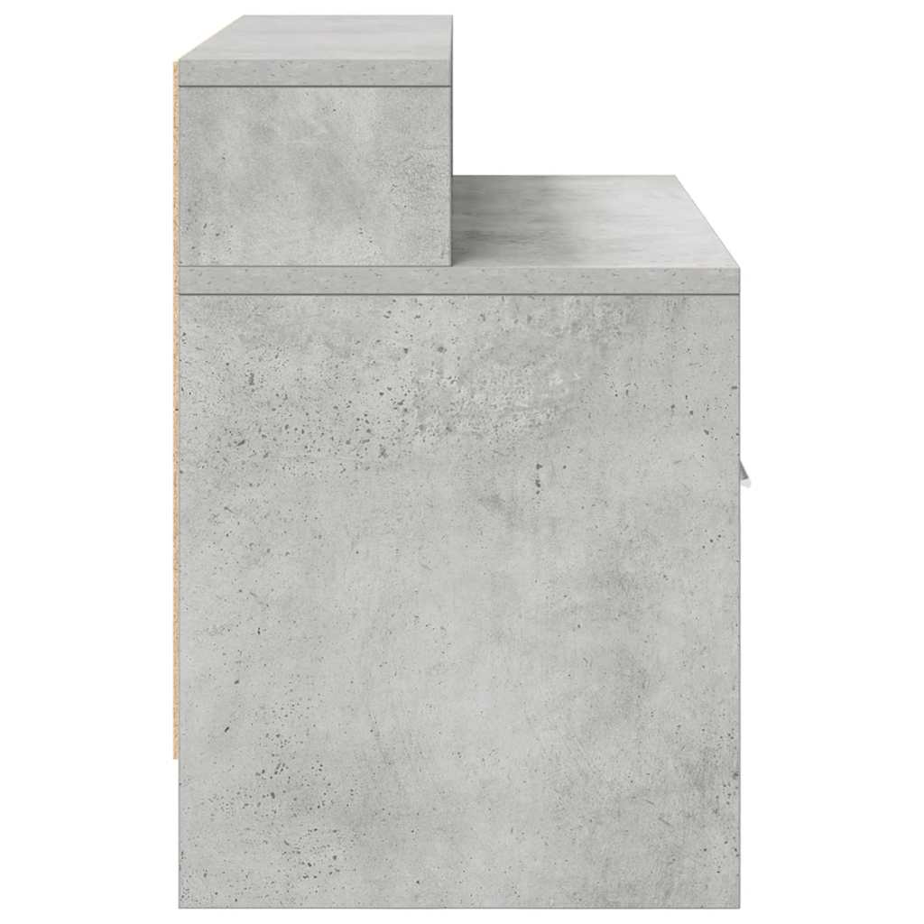 sengeborde med skuffe 2 stk. 51x31x47 cm betongrå