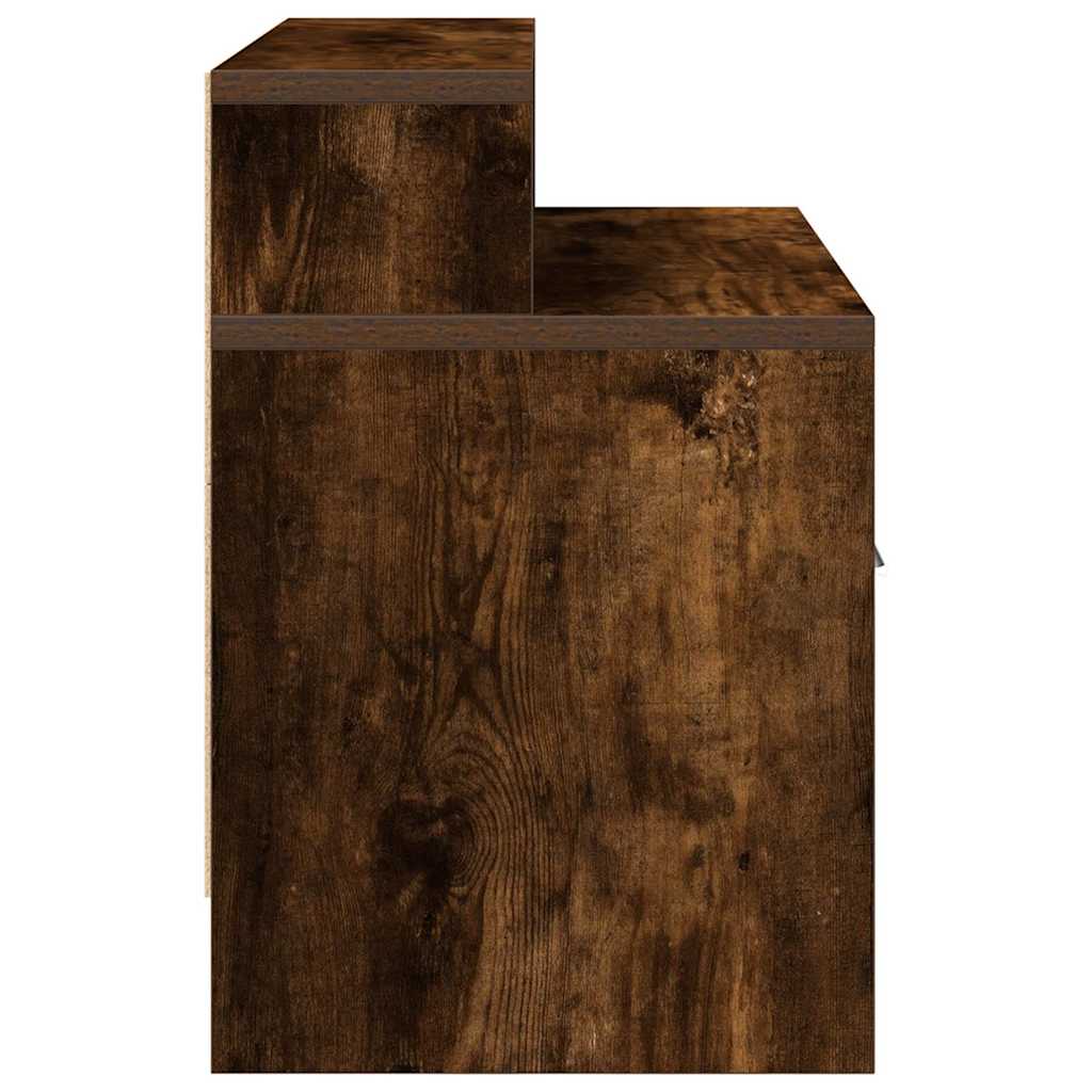 sengeborde med skuffe 2 stk. 51x31x47 cm røget egetræsfarve