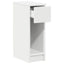 sengebord med skuffe 20x36x60 cm hvid