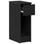 sengebord med skuffe 20x36x60 cm sort-eg