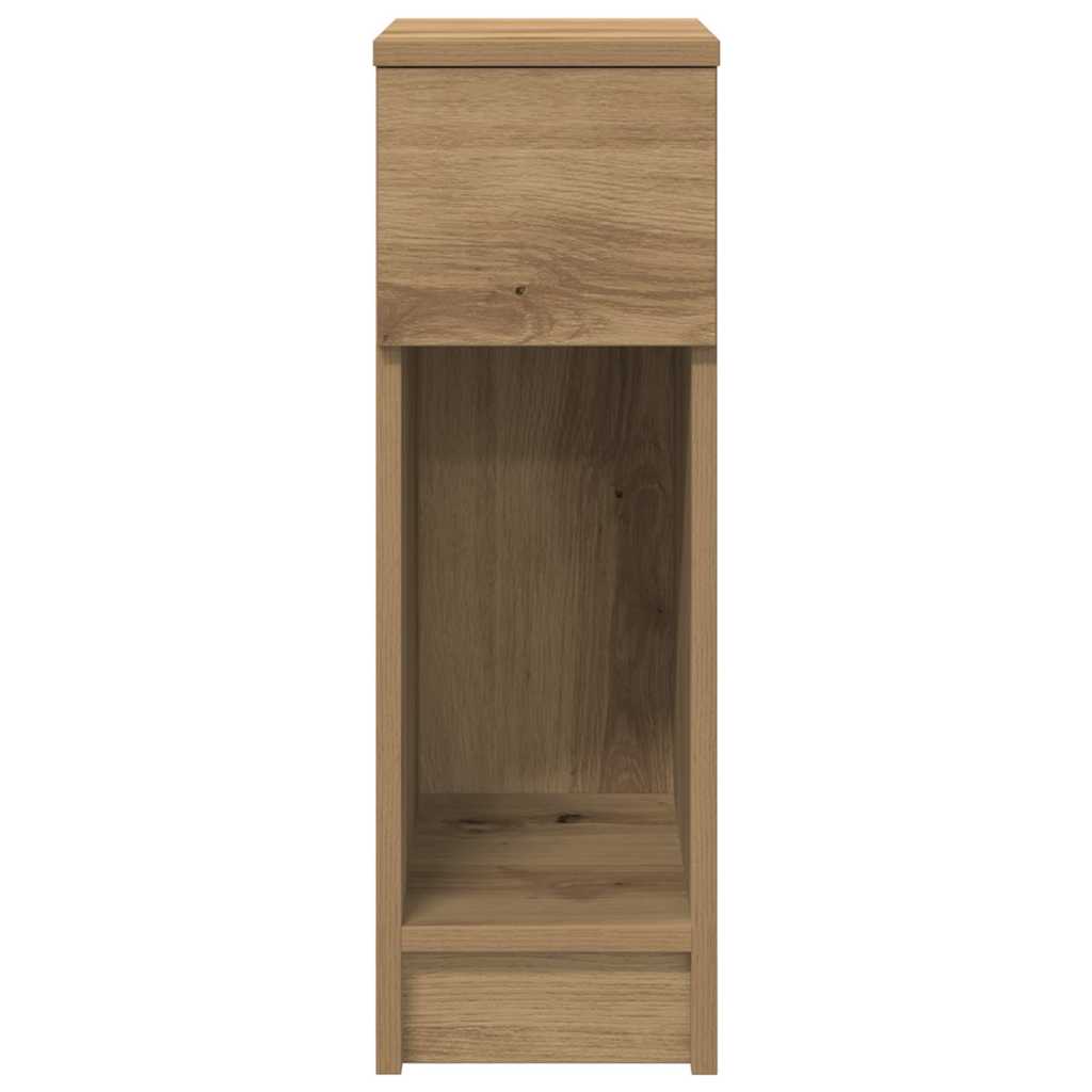 sengeborde med skuffe 2 stk. 20x36x60 cm egetræsfarve
