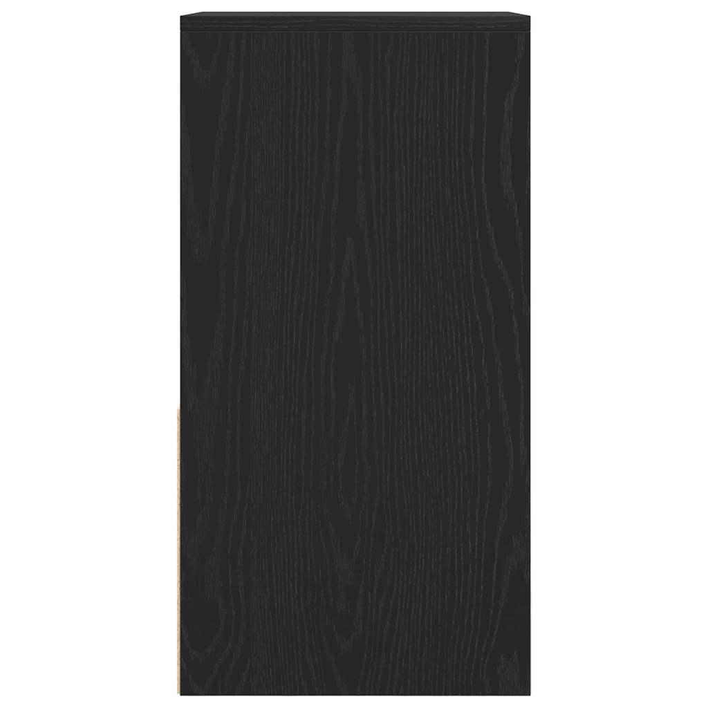 sengebord med skuffe 35x34x66,5 cm sort-eg