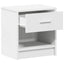 sengebord med skuffe 39x28x41 cm hvid