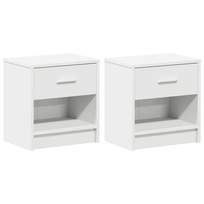 sengeborde 2 stk. med skuffe 39x28x41 cm hvid