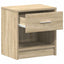 sengebord med skuffe 39x28x41 cm sonoma-eg