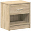 sengebord med skuffe 39x28x41 cm sonoma-eg