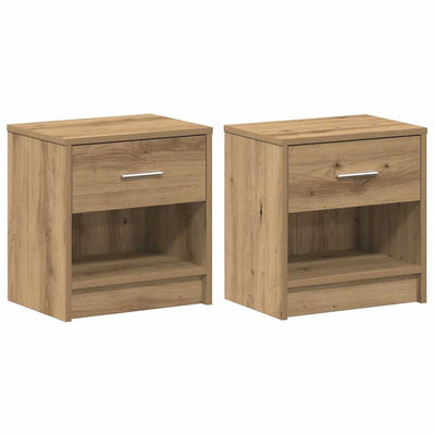 sengeborde 2 stk. med skuffe 39x28x41 cm kunsteg