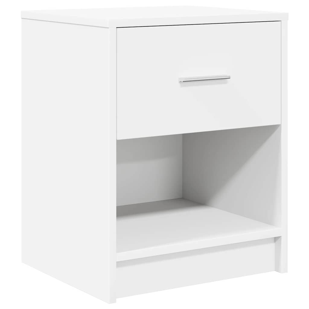 sengebord med skuffe 40x34x50 cm hvid