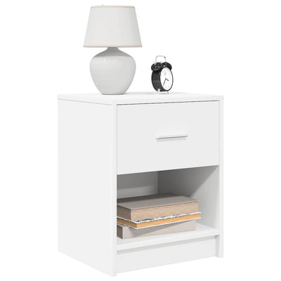 sengebord med skuffe 40x34x50 cm hvid