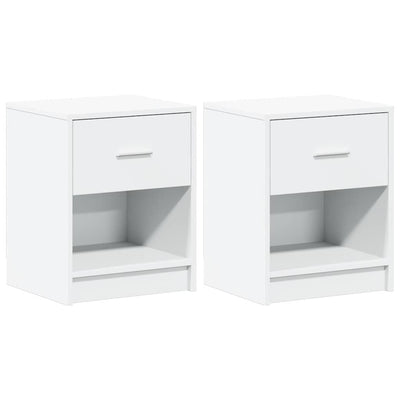 sengeborde 2 stk. med skuffe 40x34x50 cm hvid