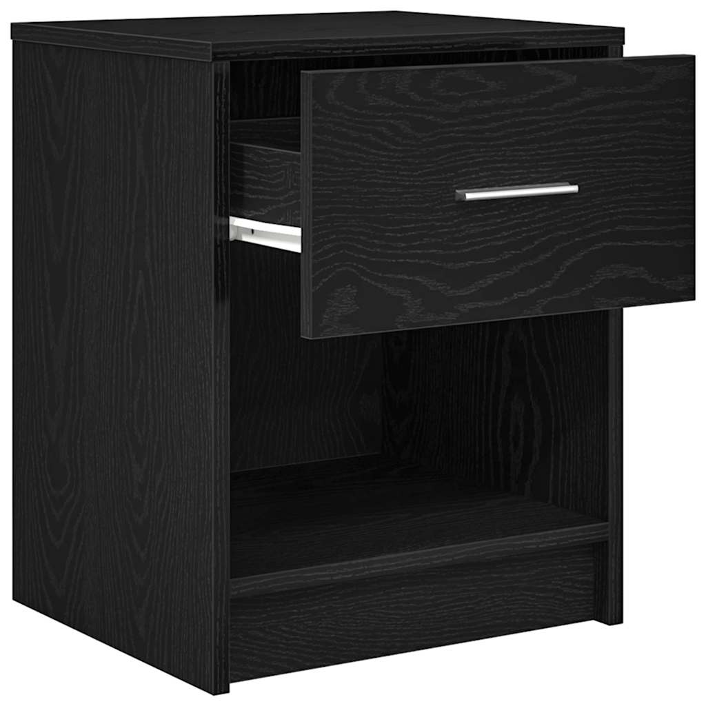 sengeborde 2 stk. med skuffe 40x34x50 cm sort