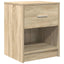sengeborde 2 stk. med skuffe 40x34x50 cm sonoma-eg