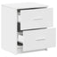 sengebord med 2 skuffer 40x36x50 cm hvid