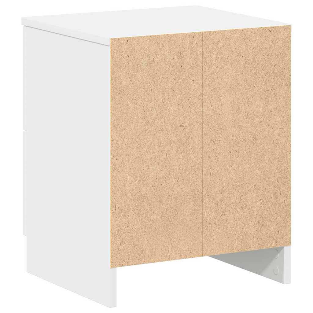 sengebord med 2 skuffer 40x36x50 cm hvid