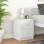 sengebord med 2 skuffer 40x36x50 cm hvid