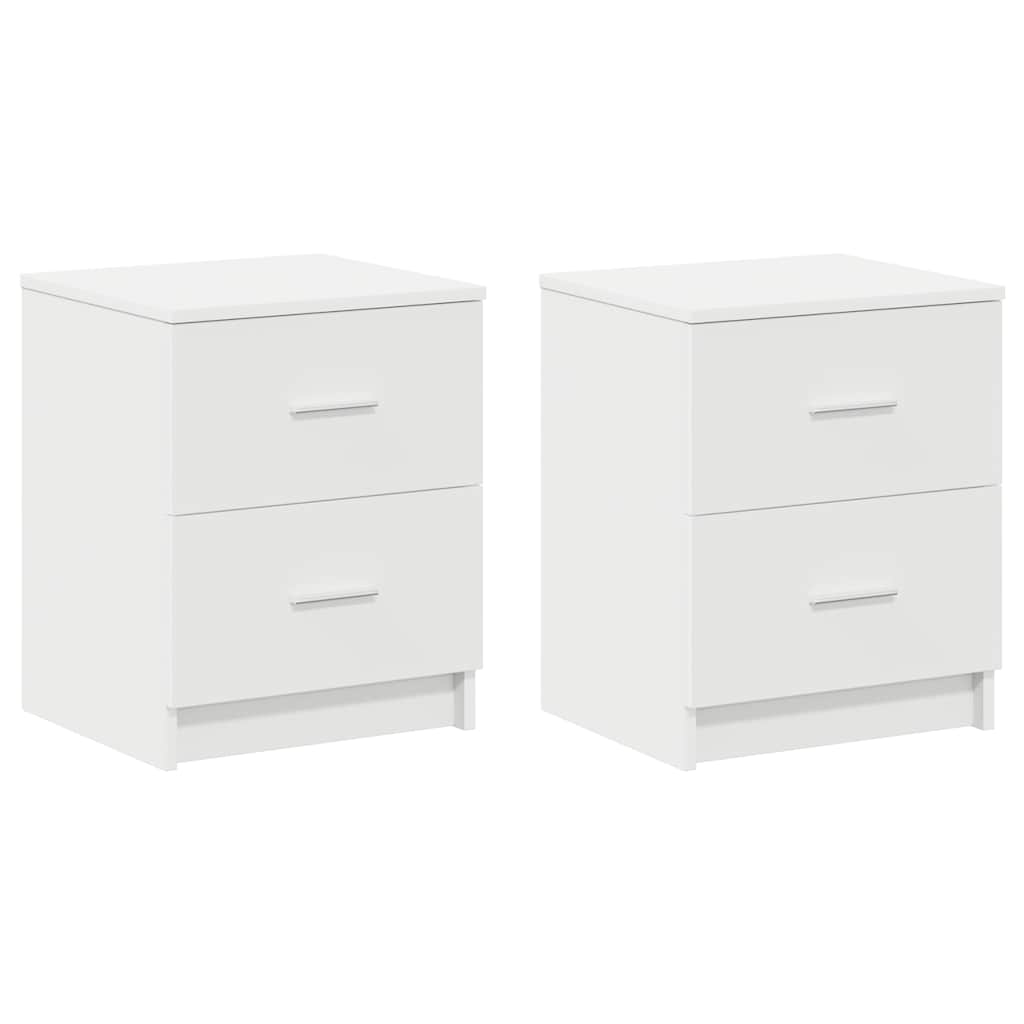 sengeborde 2 stk. med 2 skuffer 40x36x50 cm hvid